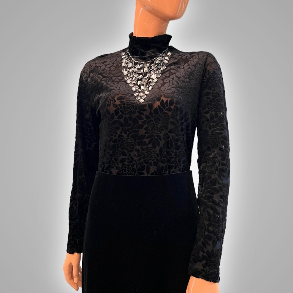 FRAZIER LAWRENCE Y2K Velvet Burnout Turtleneck